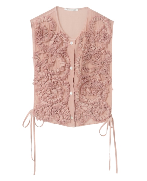 【CURRENTAGE/カレンテージ】Ruffle vest 詳細画像 ピンク 5