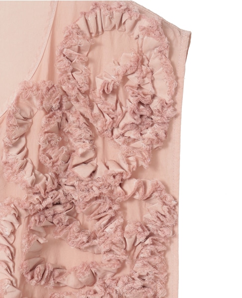 【CURRENTAGE/カレンテージ】Ruffle vest 詳細画像 ピンク 8