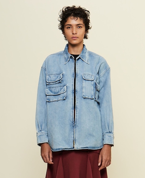 【CURRENTAGE/カレンテージ】Fishing denim shirt 詳細画像 アイスブルー 1