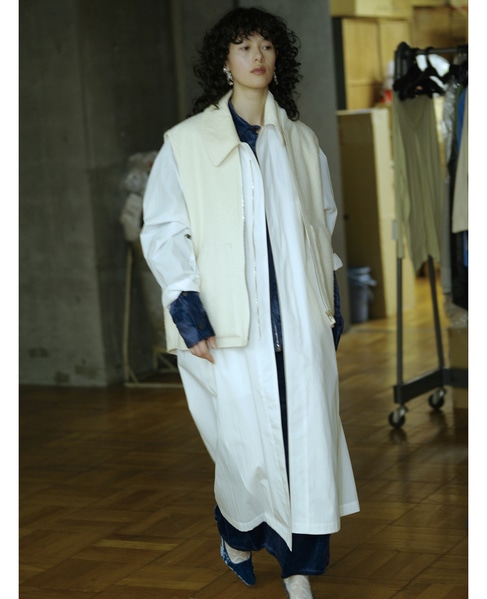 【CURRENTAGE/カレンテージ】Balmacaan coat 詳細画像 ホワイト 1