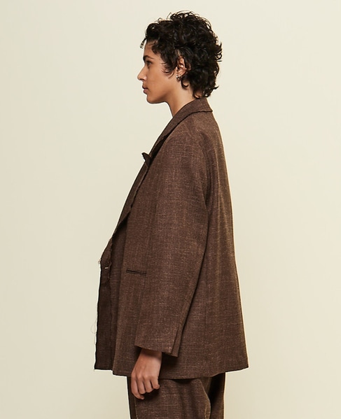 【CURRENTAGE/カレンテージ】Original fabric jacket 詳細画像 ブラウン 2