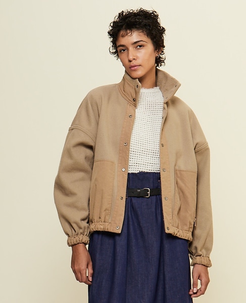 【CURRENTAGE/カレンテージ】Double layered jacket 詳細画像 ベージュ 4