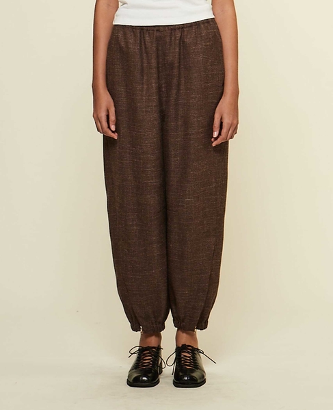 【CURRENTAGE/カレンテージ】Original fabric zip pant 詳細画像 ブラウン 1