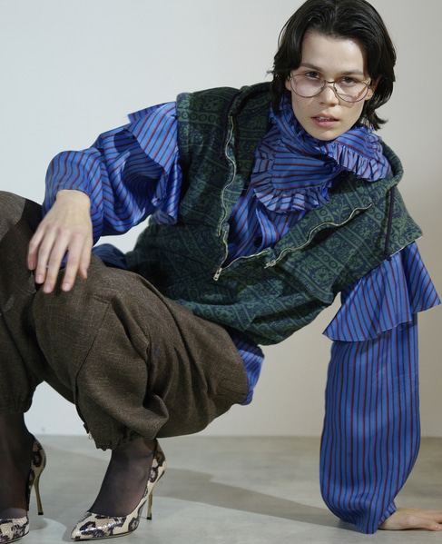 【CURRENTAGE/カレンテージ】Original fabric zip pant 詳細画像 ブラウン 2