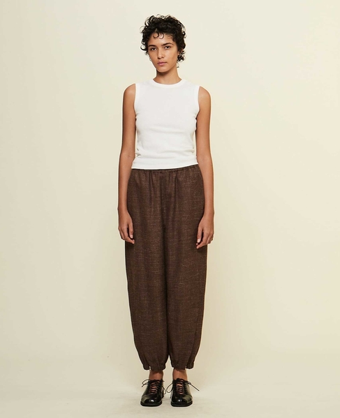 【CURRENTAGE/カレンテージ】Original fabric zip pant 詳細画像 ブラウン 3