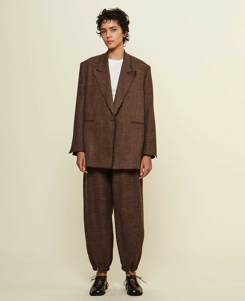 【CURRENTAGE/カレンテージ】Original fabric zip pant 詳細画像 ブラウン 4