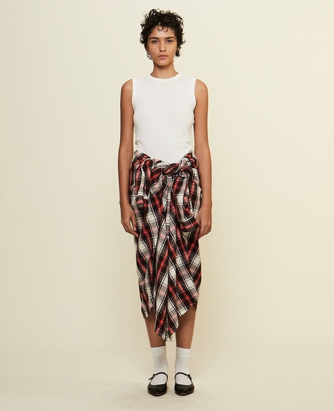 【CURRENTAGE/カレンテージ】Original flannel skirt 詳細画像 レッド 4