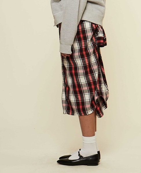 【CURRENTAGE/カレンテージ】Original flannel skirt 詳細画像 レッド 6