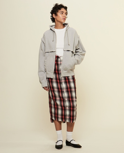【CURRENTAGE/カレンテージ】Original flannel skirt 詳細画像 レッド 8