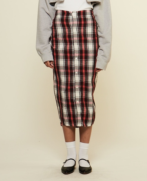 【CURRENTAGE/カレンテージ】Original flannel skirt 詳細画像 レッド 9