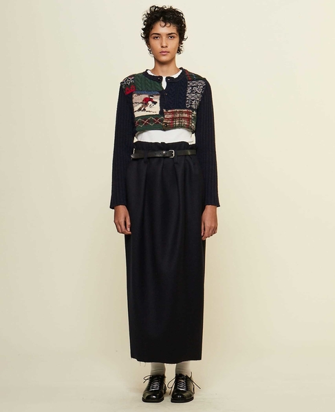 【CURRENTAGE/カレンテージ】Bonded long skirt 詳細画像 ネイビー 2