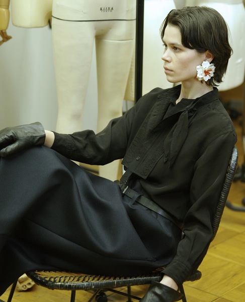 【CURRENTAGE/カレンテージ】Bonded long skirt 詳細画像 ネイビー 4