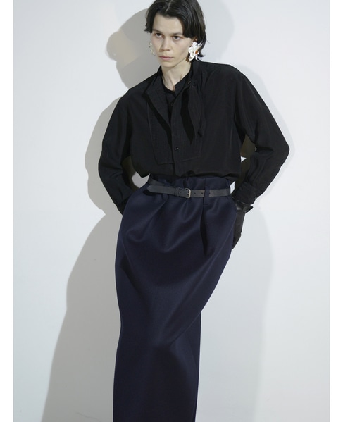 【CURRENTAGE/カレンテージ】Bonded long skirt 詳細画像 ネイビー 5