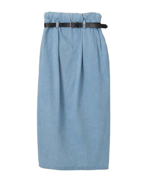 【CURRENTAGE/カレンテージ】Belted long skirt 詳細画像 アイスブルー 1