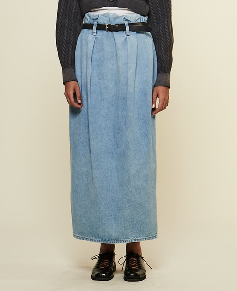 【CURRENTAGE/カレンテージ】Belted long skirt 詳細画像 アイスブルー 2