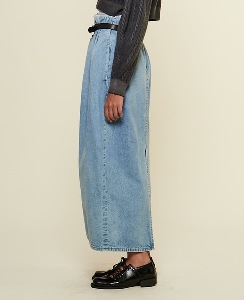 【CURRENTAGE/カレンテージ】Belted long skirt 詳細画像 アイスブルー 3