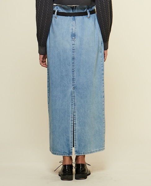【CURRENTAGE/カレンテージ】Belted long skirt 詳細画像 アイスブルー 4