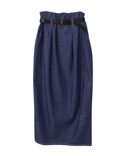 【CURRENTAGE/カレンテージ】Belted long skirt 詳細画像 インディゴブルー 1