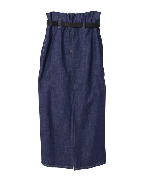 【CURRENTAGE/カレンテージ】Belted long skirt 詳細画像 インディゴブルー 2