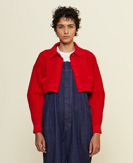 【CURRENTAGE/カレンテージ】Cable short knit