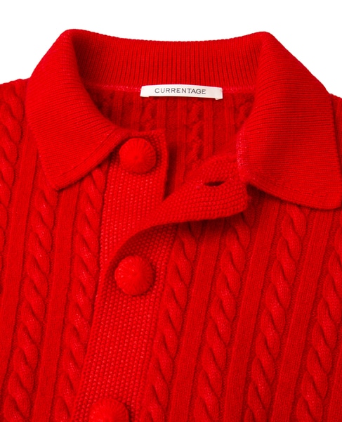 【CURRENTAGE/カレンテージ】Cable short knit 詳細画像 レッド 10