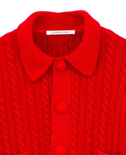 【CURRENTAGE/カレンテージ】Cable short knit 詳細画像 レッド 7