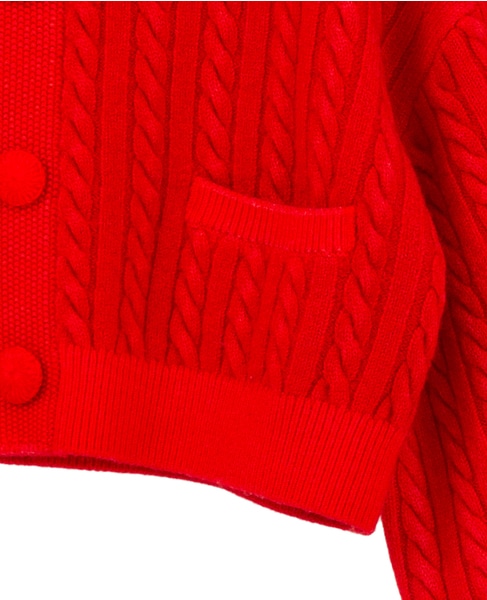【CURRENTAGE/カレンテージ】Cable short knit 詳細画像 レッド 9