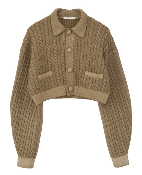 【CURRENTAGE/カレンテージ】Cable short knit 詳細画像 キャメル 2
