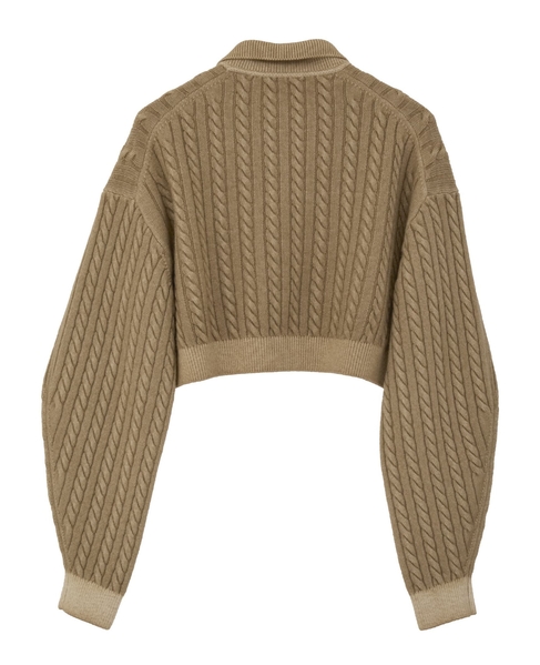 【CURRENTAGE/カレンテージ】Cable short knit 詳細画像 キャメル 3