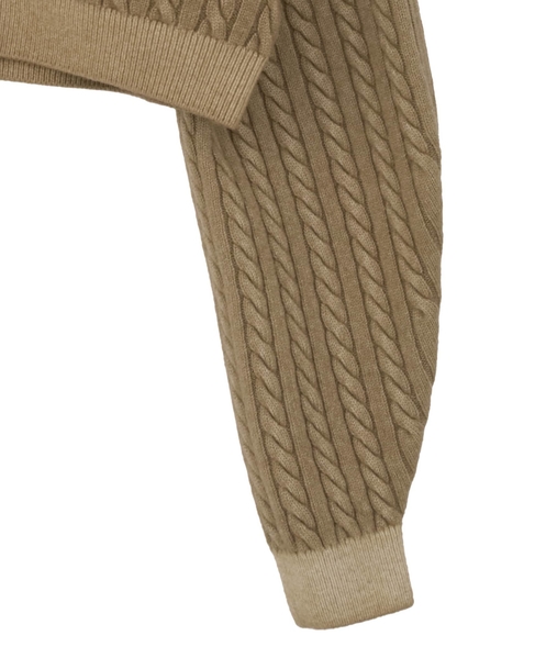 【CURRENTAGE/カレンテージ】Cable short knit 詳細画像 キャメル 5