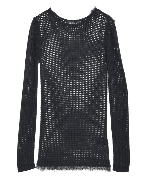 【CURRENTAGE/カレンテージ】Mesh knit 詳細画像 ブラック 1