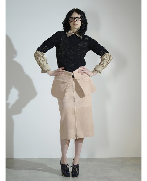 【CURRENTAGE/カレンテージ】Mesh knit 詳細画像 ブラック 2