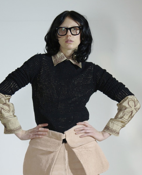 【CURRENTAGE/カレンテージ】Mesh knit 詳細画像 ブラック 3