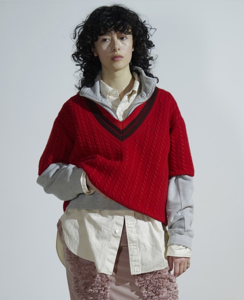 【CURRENTAGE/カレンテージ】Tilden knit 詳細画像 レッド 1