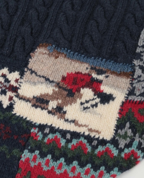 【CURRENTAGE/カレンテージ】Patchwork bandana 詳細画像 ネイビー 4