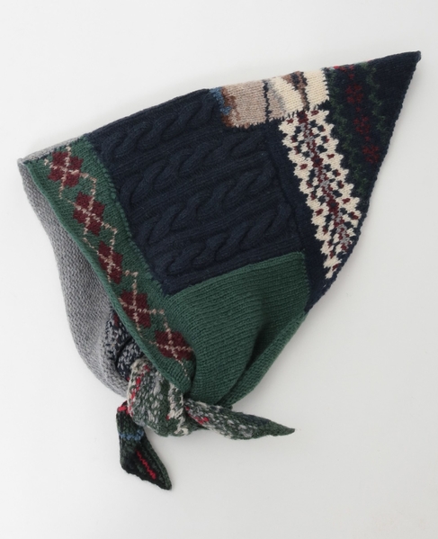 【CURRENTAGE/カレンテージ】Patchwork bandana 詳細画像 ネイビー 5