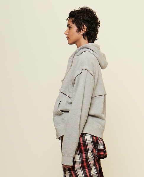 【CURRENTAGE/カレンテージ】Detachable hooded sweatshirt 詳細画像 グレー 2