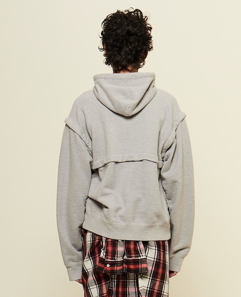 【CURRENTAGE/カレンテージ】Detachable hooded sweatshirt 詳細画像 グレー 3