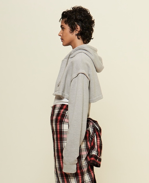 【CURRENTAGE/カレンテージ】Detachable hooded sweatshirt 詳細画像 グレー 6