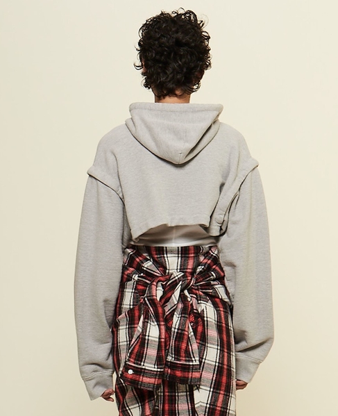 【CURRENTAGE/カレンテージ】Detachable hooded sweatshirt 詳細画像 グレー 7