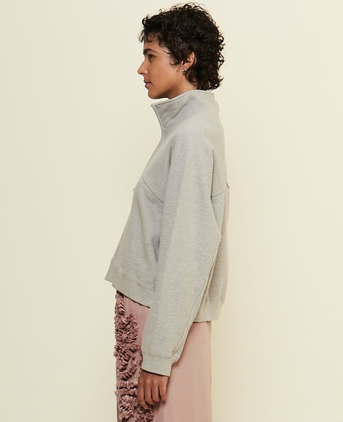 【CURRENTAGE/カレンテージ】Harf zip sweatshirt 詳細画像 グレー 3