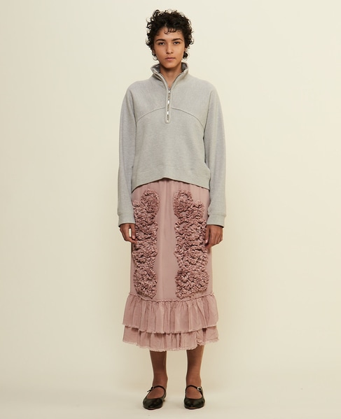 【CURRENTAGE/カレンテージ】Harf zip sweatshirt 詳細画像 グレー 4