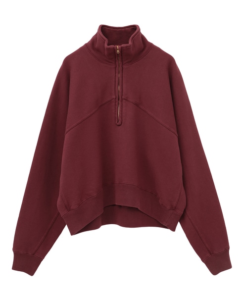 【CURRENTAGE/カレンテージ】Harf zip sweatshirt 詳細画像 ボルドー 2