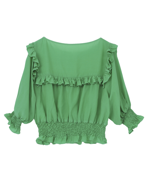 Piece Dyeing Cupra Blouse 詳細画像 グリーン 2