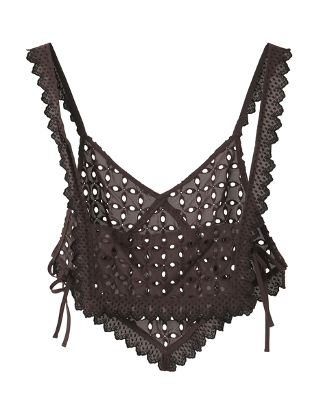 Embroidery Layared Blouse 詳細画像 ブラウン 2