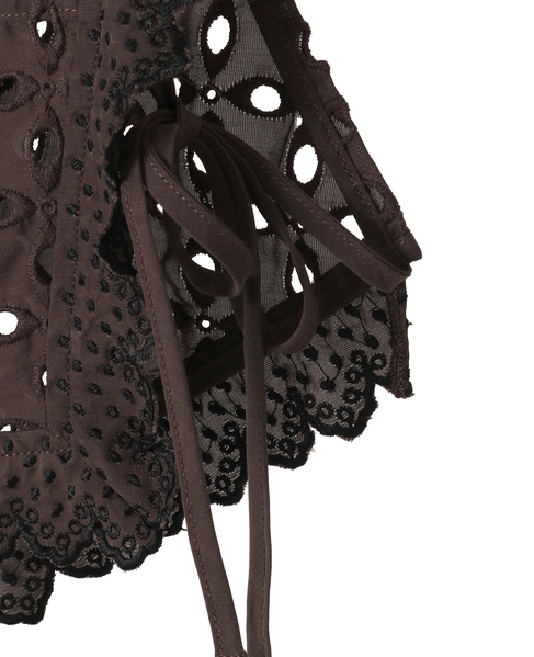 Embroidery Layared Blouse 詳細画像 ブラウン 5