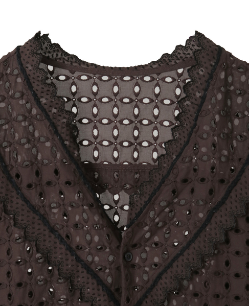 【CURRENTAGE/カレンテージ】Vintage Lace Blouse 詳細画像 ブラウン 3