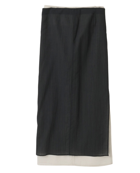 Bicolor I Line Skirt 詳細画像 ブラック 1