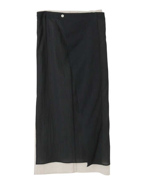 Bicolor I Line Skirt 詳細画像 ブラック 2