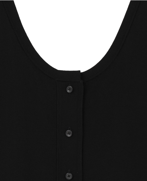 【CURRENTAGE/カレンテージ】Front Boutton Knit Tank top 詳細画像 ブラック 3